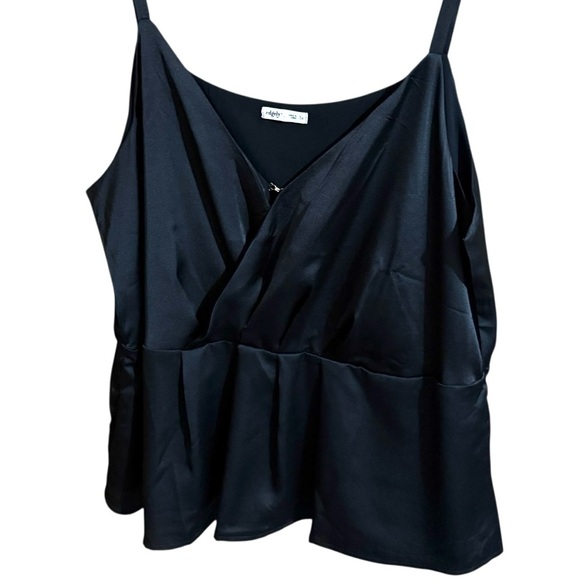 Edgely | Tops | Edgely From Maurices Black Satin Peplum Top | Poshmark
